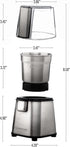 OVENTE Electric Coffee Grinder, 2.1 Ounce Cup, 200 Watt Motor, Stainless Steel Grinding Bowl, Silver CG620S