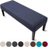 YISUN Jacquard Dining Bench Covers - Stretch Washable Removable Slipcover for Dining Rooms (Navy Blue)