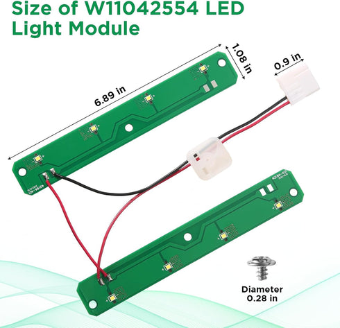 W11042554 Refrigerator LED Light Module, Compatible with Whirlpool Maytag Amana, Replaces W11042554, W11527432,