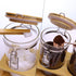 Matifaner Countertop Tea,40 Fluid-oz,Pack 3 Glass Coffee Storage Containers with Bamboo Shelf,Ground Coffee Holder