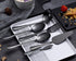 HOMQUEN 6-Piece Black Serving Flatware Set, Stainless Steel Utensil Set with Cake Server, Soup Ladle