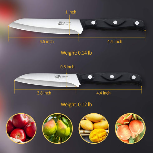 2PCS Paring Knife - Little Cook Paring Knife Set - Ultra Sharp Kitchen Knife - Fruit Knife - German stainless Steel - ABS Handle by LITTLE COOK SINCE 1995
