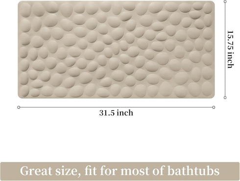 16x31.5 inch OTHWAY Bathtub Mat Non Slip, Rubber Bath Mat for Kids for Baby, Large Bath Mats for Bathroom Tub
