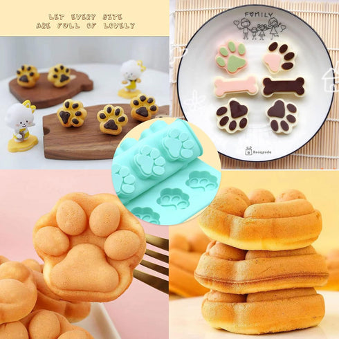 Bongpuda 2 Frozen, Pcs Silicone Dog Treat Molds for Baking and Paw and Bone Candy Molds,Dog Bone Molds for Treats