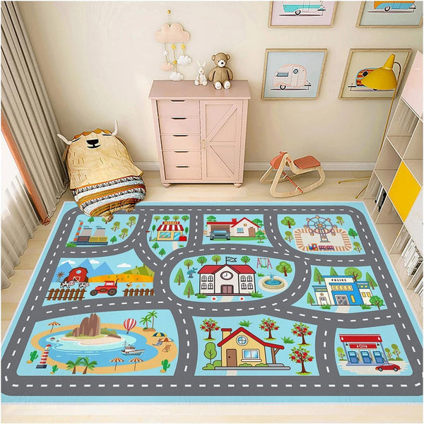 Kids Rug Car Rugs 31''x47'' Playmat Carpet for Play Toy Cars for