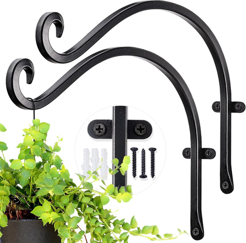 50 Lbs 12 Inch 2 AJART Heavy-Duty Plant Hanger Outdoor - Can Hold Plant Basket or Large Bird Feeder - Solid Iron
