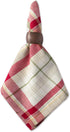 DII Orchard Plaid Collection 6 Piece Napkin Set, 20x20, Taupe/Red Linen Tabletop Essentials