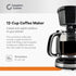 CC-1203-12C 12-Cup Coffee Maker, Stainless-Steel with Glass Pot Carafe and Reusable Filter