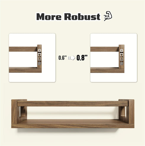 TidyCorner Upgraded Thick Floating Shelves, Solid Wood Bookshelf for Wall, Floating Book Shelves Use as Wall Shelves