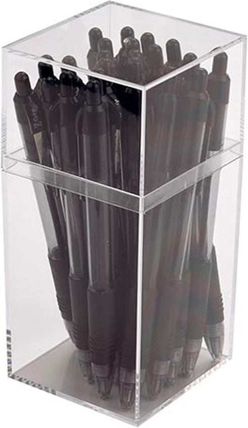 Pioneer Plastics 036C Clear Tall Rectangular Plastic Container, Pack of 4, 2.75" W x 2.625" D x 5.75" H