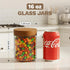 16 oz 2-Pack Bumobum Overnight Oats Containers with Lids, Glass Mason Jars with Acacia Wood Airtight Lid, Wide Mouth