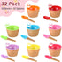 32 Pack 8 Summer Reusable Plastic Ice Cream Bowls and Spoons Candy Colors Ice Cream Cups Ice Cream Party Decorations