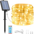 ICRGB Solar Rope Lights Outdoor Waterproof, 39FT 120LED with Remote Control & 8 Modes for Holiday Decoration