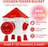 Set, 13 lb 2 Chicken Feeder and Waterer No Waste Automatic Chicken Feeder Bucket & Gallon Gravity Chicken Waterer