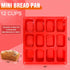 Walfos Silicone Mini Loaf Pan, 12 Cavities Non-stick Bread Brownie Pan for Mini Bread & Cheesecake