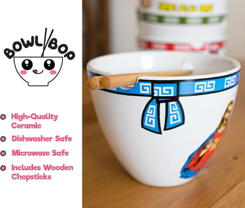 Bowl Bop Jesus Can I Get A Ramen? Japanese Ceramic Dinnerware Set, 16-Ounce Ramen Bowl and Wooden Chopsticks