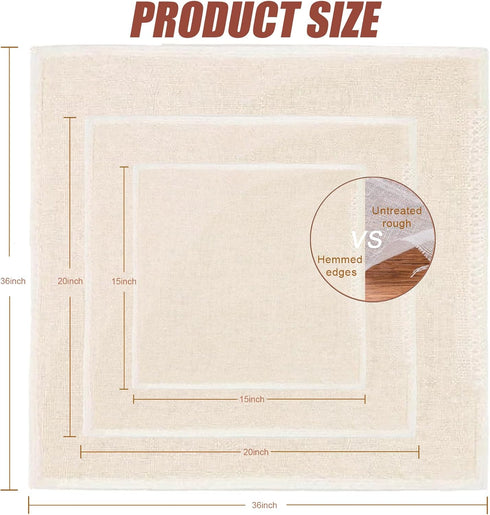 Aitoper 5Pcs 100, (15x15Inch x2 20x20Inch x2 36x36Inch), 100% Hemmed Reusable Cheese Cloths, Grade + + Unbleached