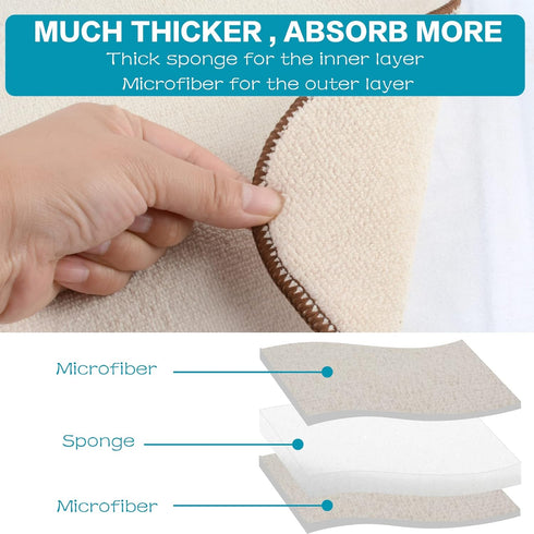 SINLAND Microfiber Dish Drying Mat - Super Absorbent Pad for Kitchen Counter, Large Size 16Inch X 18Inch, Beige 2 Pack