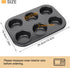 Beasea Muffin Pan 6 Cup, Set of 2 Non Stick Muffin Baking Pan, Carbon Steel Muffin Pan Bakeware Set Cupcake Baking Pan for Oven Baking by Beasea