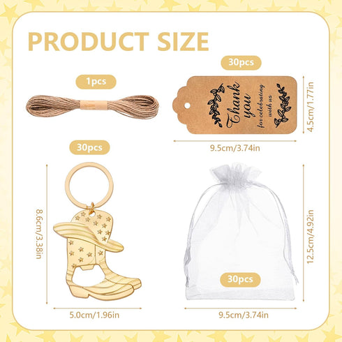 30Set VZCBZC Cowboy Boot Bottle Opener Keychains Baby Shower Return Favors for Guests, Western Bottle Opener Souvenirs