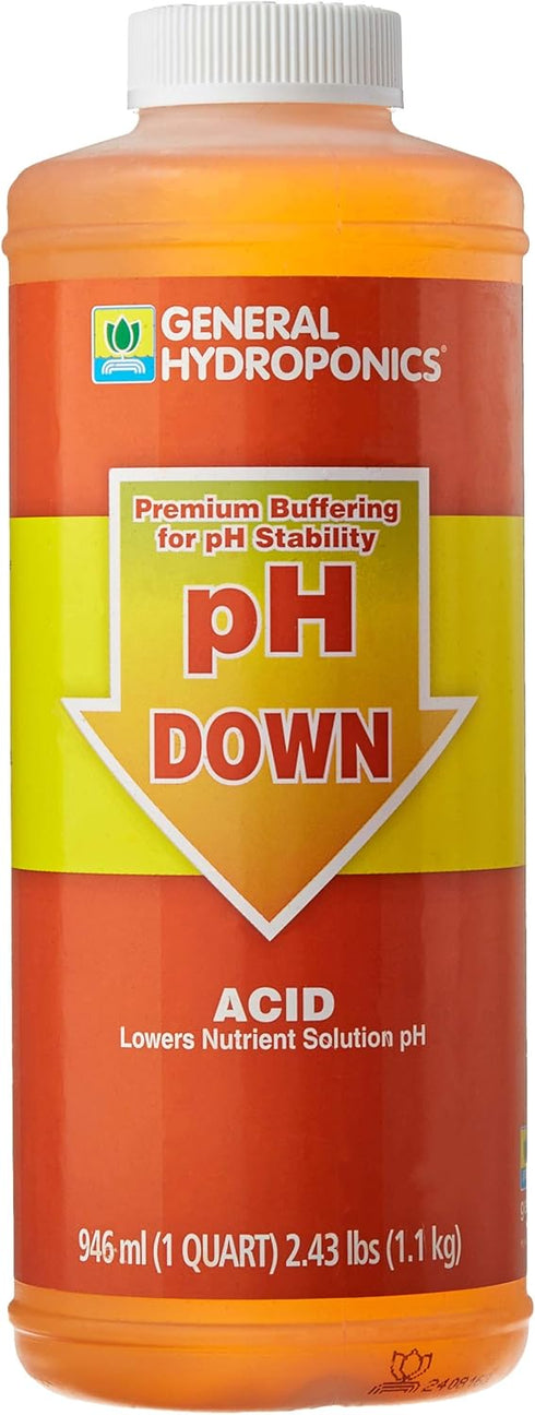 General Hydroponics HGC722120 Liquid Premium Buffering for pH Stability, Quart, Orange