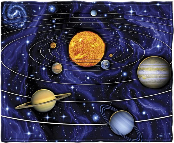 Dawhud Direct Fleece Throw Blanket - 50x60-Inch Plush Space Design for Kids and Adults, Soft and Cozy