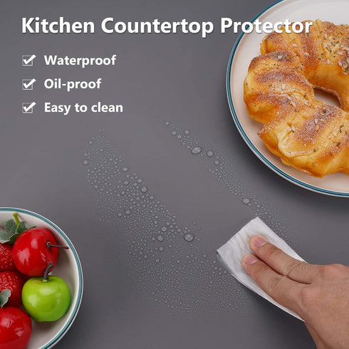 Gartful Gray Silicone Mats, 2PCS Large Heat Resistant Countertop Protector, 25" x 17" Non-Slip Multipurpose Pad