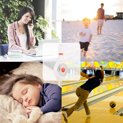 Mini Handheld Portable Fan, USB Fan for Home Office Sports Travel, Bowling Pin Design, Perfect for Makeup and Holidays