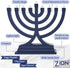 Zion Judaica Mini LED Hanukkah Menorah, Battery or USB Operated, Blue, Multiple Light Settings for Chanukah