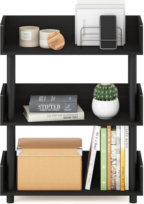 Furinno Turn-N-Tube 3-Tier Toolless Freestanding Display Rack, Espresso