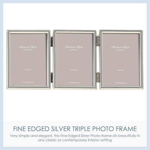 Addison Ross Essentials Photo Frame, Silver Plate Treble, 2 x 3 Inches