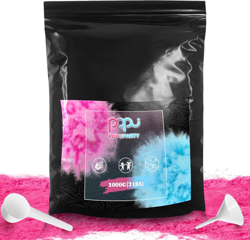 POPUPARTY 1 Pack Black-out Gender Reveal Powder- 2 lbs Pink Powder Perfect