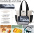 Bagstellar 15.6 Inch Puffer Lunch Tote Bag for Women, Laptop Work Bag with Insulated Lunch Compartment & Large Cup
