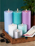 CANDWAX Set of 3 Rustic Unscented No Drip Ivory Pillar Candles for Home Decor, Weddings, Centerpieces