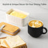 Hasense Large Butter Dish with Lid for Countertop, Farmhouse Ceramic Butter Container with Cover, White Pattern