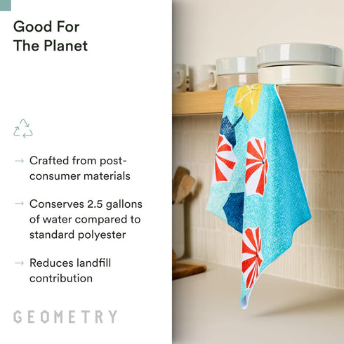 Summer 18" 30" 1-Pack GEOMETRY Spring Kitchen Towels - Quick Dry Microfiber Cloth Spring & Dish Towels for Kitchen
