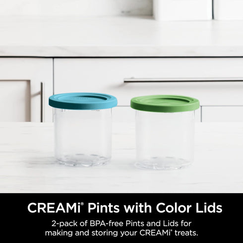 2 Pack, NC299AMZ NC300s 1 XSKPLID2CD Ninja CREAMi Original Pints Compatible with & Series CREAMi Ice Cream Makers