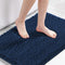 H.VERSAILTEX Navy Blue Bath Rug, Non-Slip Bath Mat, Extra Thick Chenille Rug, 17" x 24", Washable Plush Rugs