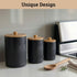 Countertop Set 3 Set Ceramic Kitchen Canisters for of with Airtight Bamboo Lids - Black Kitchen Canisters with Airtight