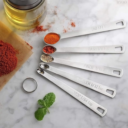 5 Pcs Mini Measuring Spoons Set, Stackable Design, Durable Stainless Steel for Cooking and Baking