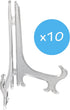 BANBERRY DESIGNS Clear Frosted Easels Pack of 10 Stands Display Book Picture Plate Weddings Placecards Holders 7" H
