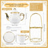 20 Set Set Sets, Set Pcs Porcelain Tea with Metal Holder, European Ceramic Tea for Adults, Coffee Tea Gift French Tea