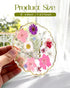 Oqplog Women,1 Resin Drink Coaster for Desk Coffee Table-Pink White Cute Dried Flowers Cup Coaster for Work Office Home