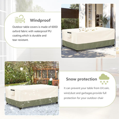 48 28 16 Inches,600D Outdoor Coffee Table Cover W x D x H Heavy Duty Waterproof Outdoor Table Cover,Patio Rectangle