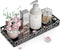 EKNITEY Vanity Tray - 11 Inch Black Decorative Tray for Bathroom Counter, Organizer for Perfume, Makeup, Jewelry