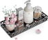 EKNITEY Vanity Tray - 11 Inch Black Decorative Tray for Bathroom Counter, Organizer for Perfume, Makeup, Jewelry