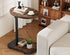TV Tray Table with Infinite Adjustable Height - C-Shaped Sofa End Side Table for Snack Laptop Desk Small Spaces (Brown)