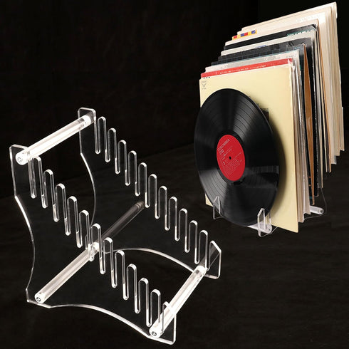 Vinyl Record Holder, Storage Rack, Acrylic Stand for 12 Albums, Versatile Tailor-made Storage Solution (Transparent 1pc)