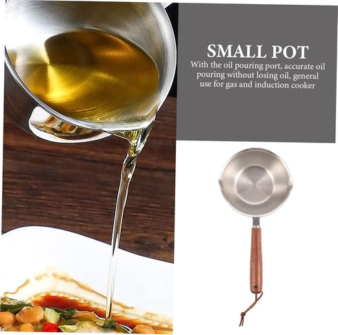 Small Stainless Steel Sauce Pot - Mini Camping Saucepan for Grill Basting, Milk, and Induction Cooking