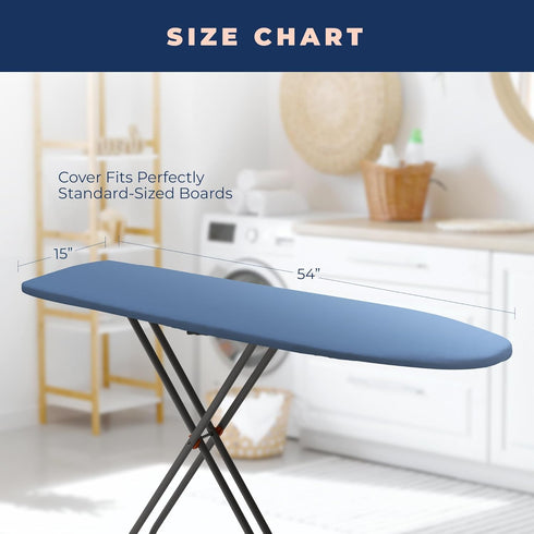 Ironing Board Cover and Pad, Extra Thick Heavy Duty 4 Layers, Non Stick Scorch and Stain Resistant 15x54 inch